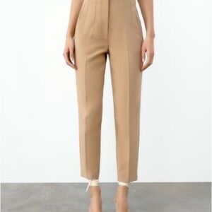 Zara Tan Cropped Women's Work Pants